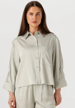 WITHBLACK lichtgrijze blouses wblpaddie sateen shirt>DAMES Co-Ord Sets|Blouses