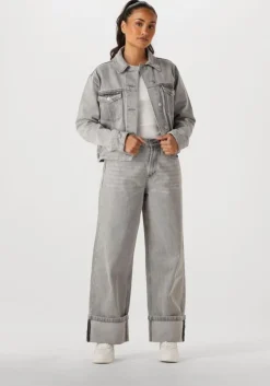 lichtgrijze withblack jack wblabigale denim jacket