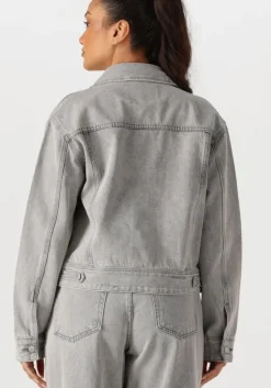 lichtgrijze withblack jack wblabigale denim jacket