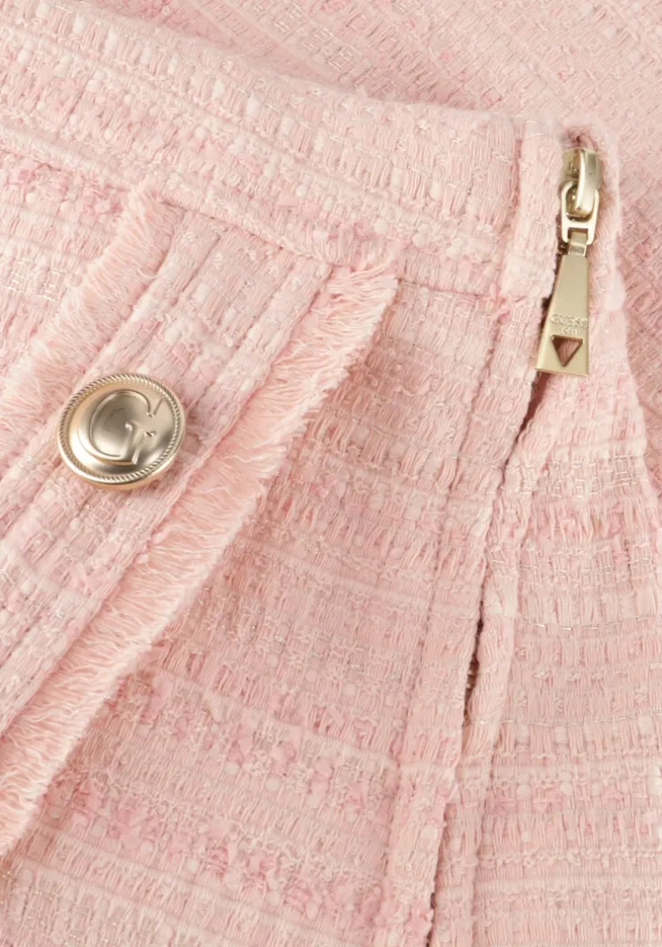 lichtroze guess minirok tosca tweed skirt