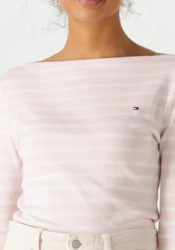 lichtroze tommy hilfiger t-shirt slim cody boat-nk 3/4slv