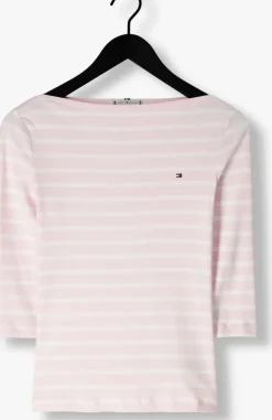 lichtroze tommy hilfiger t-shirt slim cody boat-nk 3/4slv