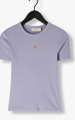 CALVIN KLEIN t-shirt washed woven label rib fit tee><noscript><img width=