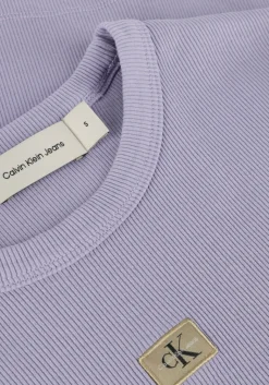 CALVIN KLEIN t-shirt washed woven label rib fit tee><noscript><img width=