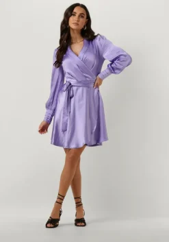 lila notre-v mini jurk nv-doris satin dress