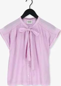 lila scotch & soda t-shirt short sleeve scarf relaxed shirt