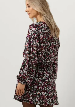 multi alix the label mini jurk ladies woven blurry flower wrap dress