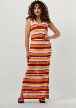 COLOURFUL REBEL maxi jurk alizee crochette stripe maxi dress>DAMES Jurken