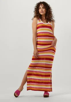 COLOURFUL REBEL maxi jurk alizee crochette stripe maxi dress>DAMES Jurken
