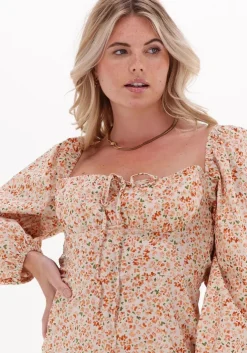 multi na-kd midi jurk cups detail cotton ls midi dress