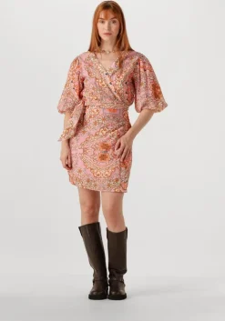 multi object mini jurk objholly 2/4 re short wrap dress 138