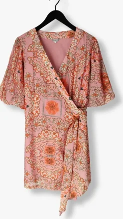 multi object mini jurk objholly 2/4 re short wrap dress 138