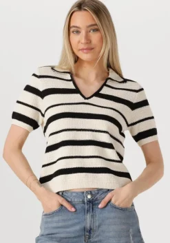 ROUGE EDIT t-shirt rouagnes ss v-neck knit top>DAMES Tops & T-Shirts