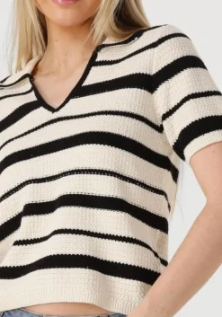 ROUGE EDIT t-shirt rouagnes ss v-neck knit top><noscript><img width=