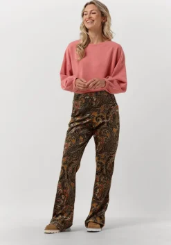 SUMMUM flared broek trousers paisley velvet>DAMES Broeken