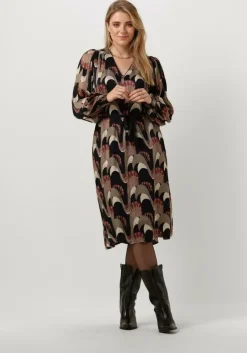 multi summum midi jurk dress abstract peacock