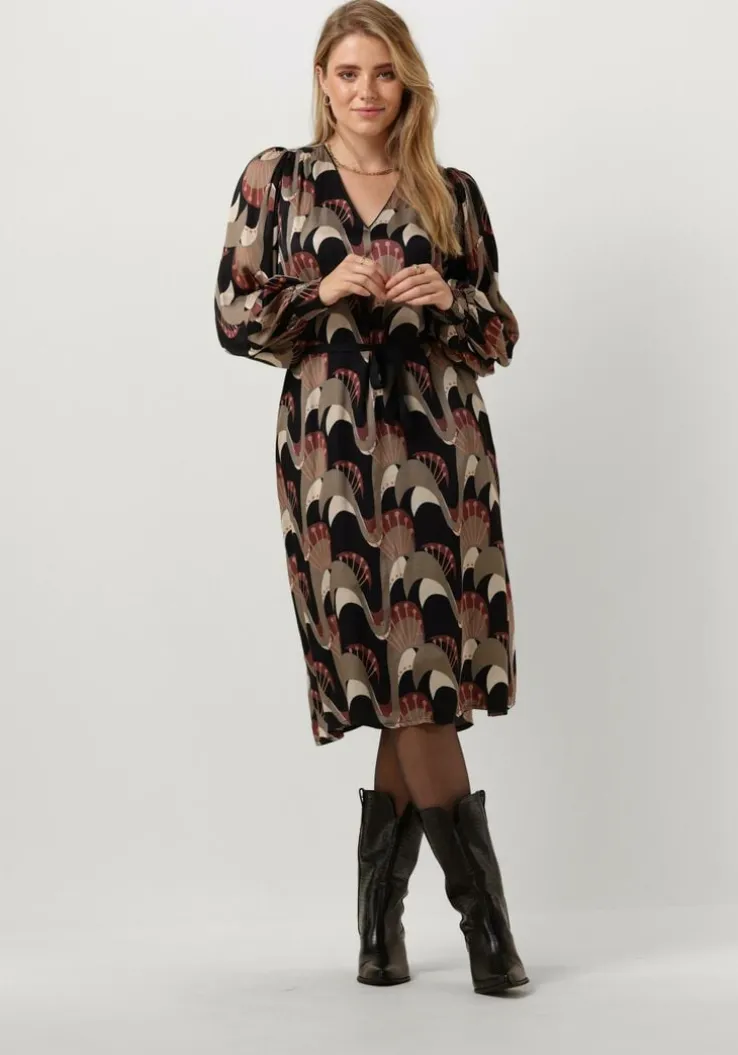 multi summum midi jurk dress abstract peacock