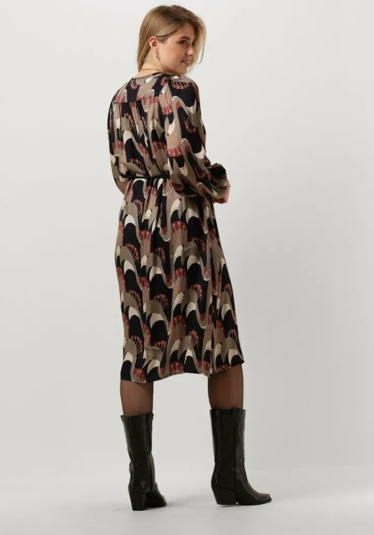 multi summum midi jurk dress abstract peacock