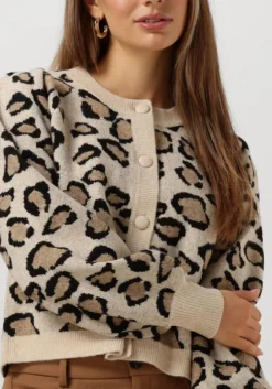 multi summum vest knitted cardigan leopard jacquard knit