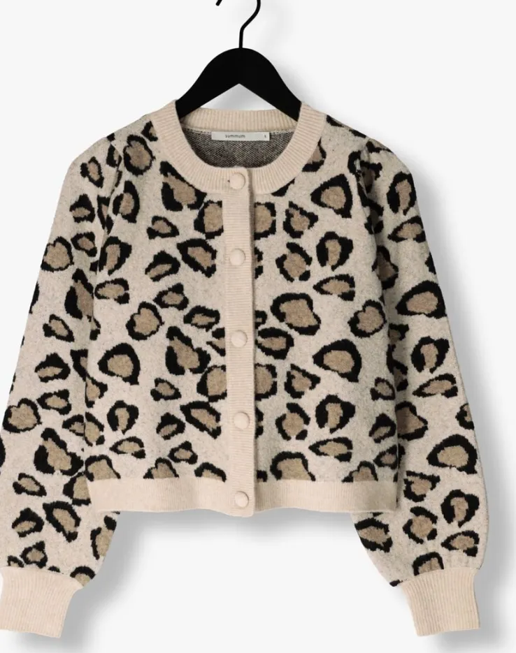 multi summum vest knitted cardigan leopard jacquard knit