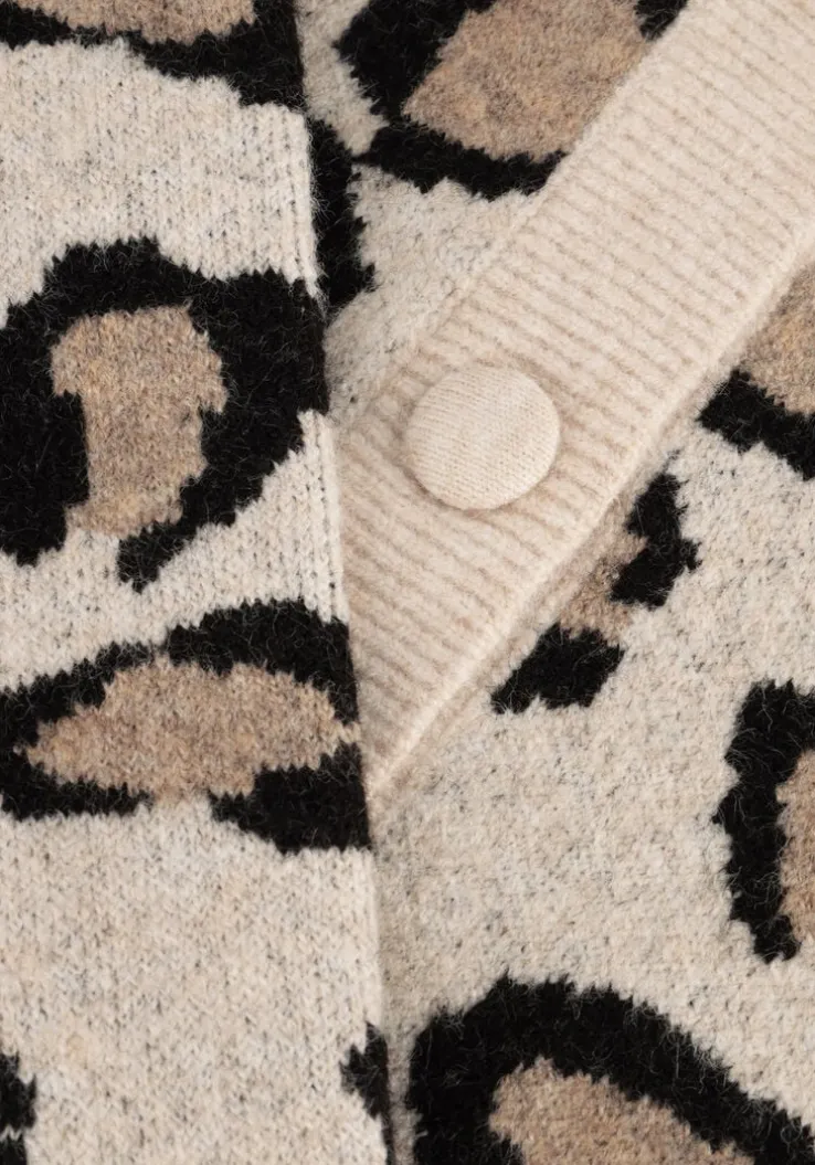 multi summum vest knitted cardigan leopard jacquard knit