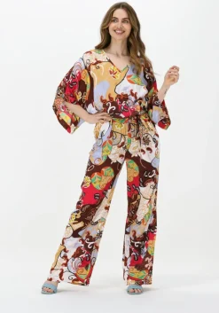 SUMMUM wijde broek trouser festival print on viscose satin>DAMES Broeken