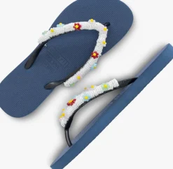 UZURII teenslippers flowery white aby><noscript><img width=