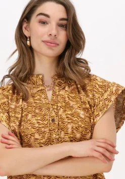 oker scotch & soda mini jurk color blocked cotton throw-on dress