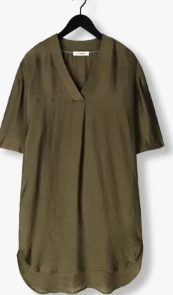 olijf co'couture midi jurk caryncc pleat tunic dress