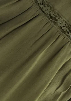 olijf scotch & soda mini jurk smocked and tiered long sleeved dress