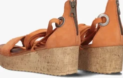 oranje ayana sandalen met hak 722007