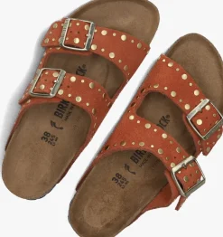 oranje birkenstock teenslippers arizona rivet border