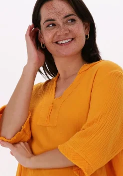 oranje circle of trust midi jurk gill dress