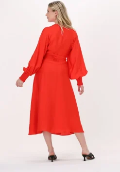 oranje gestuz midi jurk luella long wrap dress