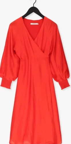 oranje gestuz midi jurk luella long wrap dress