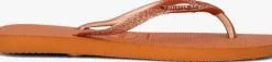 oranje havaianas teenslippers square glitter