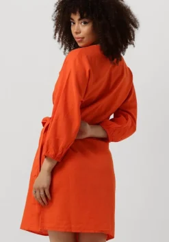oranje msch copenhagen mini jurk mschmirilla 3/4 wrap dress