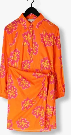 oranje notre-v mini jurk nv-fleurette