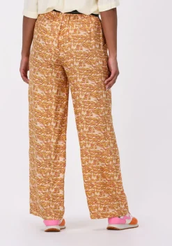 oranje scotch & soda wijde broek high-rise wide-leg drapey pyjama pants