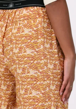 oranje scotch & soda wijde broek high-rise wide-leg drapey pyjama pants