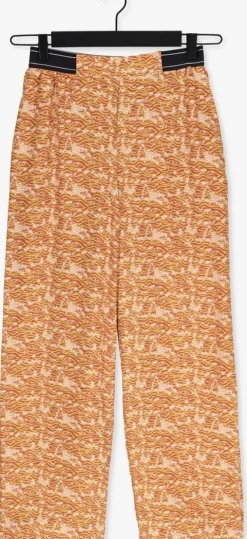 oranje scotch & soda wijde broek high-rise wide-leg drapey pyjama pants