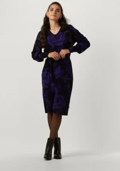 JANSEN AMSTERDAM e mini jurk vbf501 jersey print dress with v-neck>DAMES Jurken