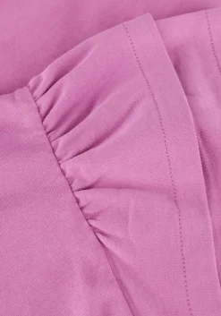 paarse selected femme t-shirt slfcamila ss ruffle tee