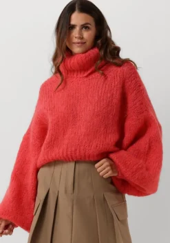 AMERICAN DREAMS rode coltrui pepper roll neck cropped>DAMES Truien & Vesten