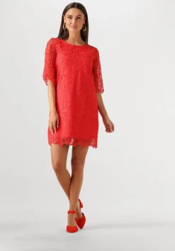 ANA ALCAZAR rode midi jurk dress sleeves 041092-3634>DAMES Jurken