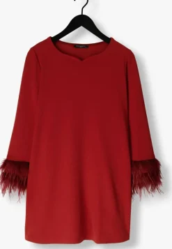 ANA ALCAZAR rode mini jurk dress feathers><noscript><img width=