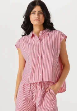 ANOTHER LABEL rode blouses benoite shirt>DAMES Blouses