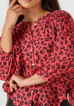BY-BAR rode blouses becky red cheetah blouse><noscript><img width=