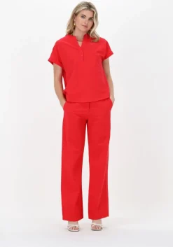 CC HEART rode wijde broek wide linen pants>DAMES Broeken