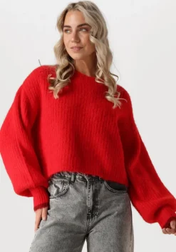 CO'COUTURE rode co'couture truien/vesten coralee crop knit>DAMES Truien & Vesten